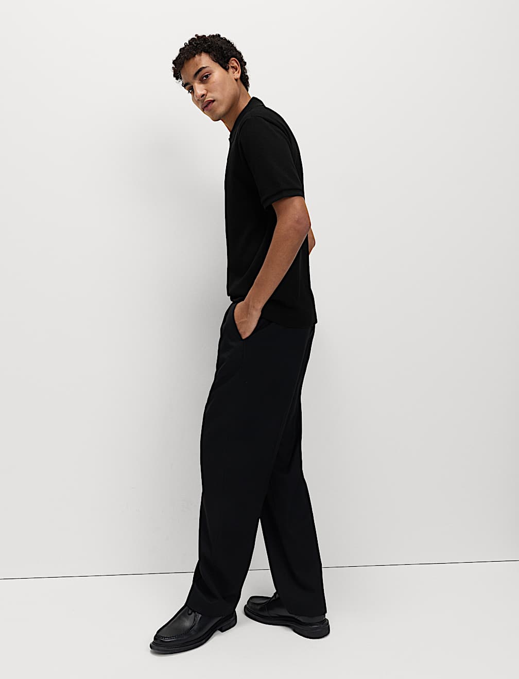 Pure Cotton Textured Polo Shirt