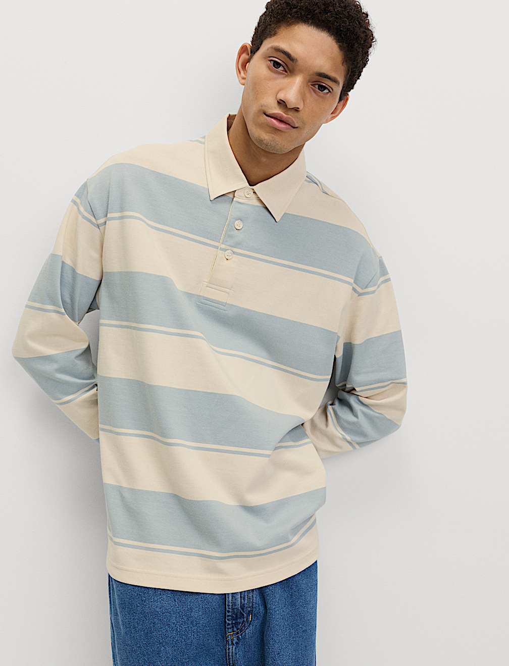 Pure Cotton Striped Rugby Shirt