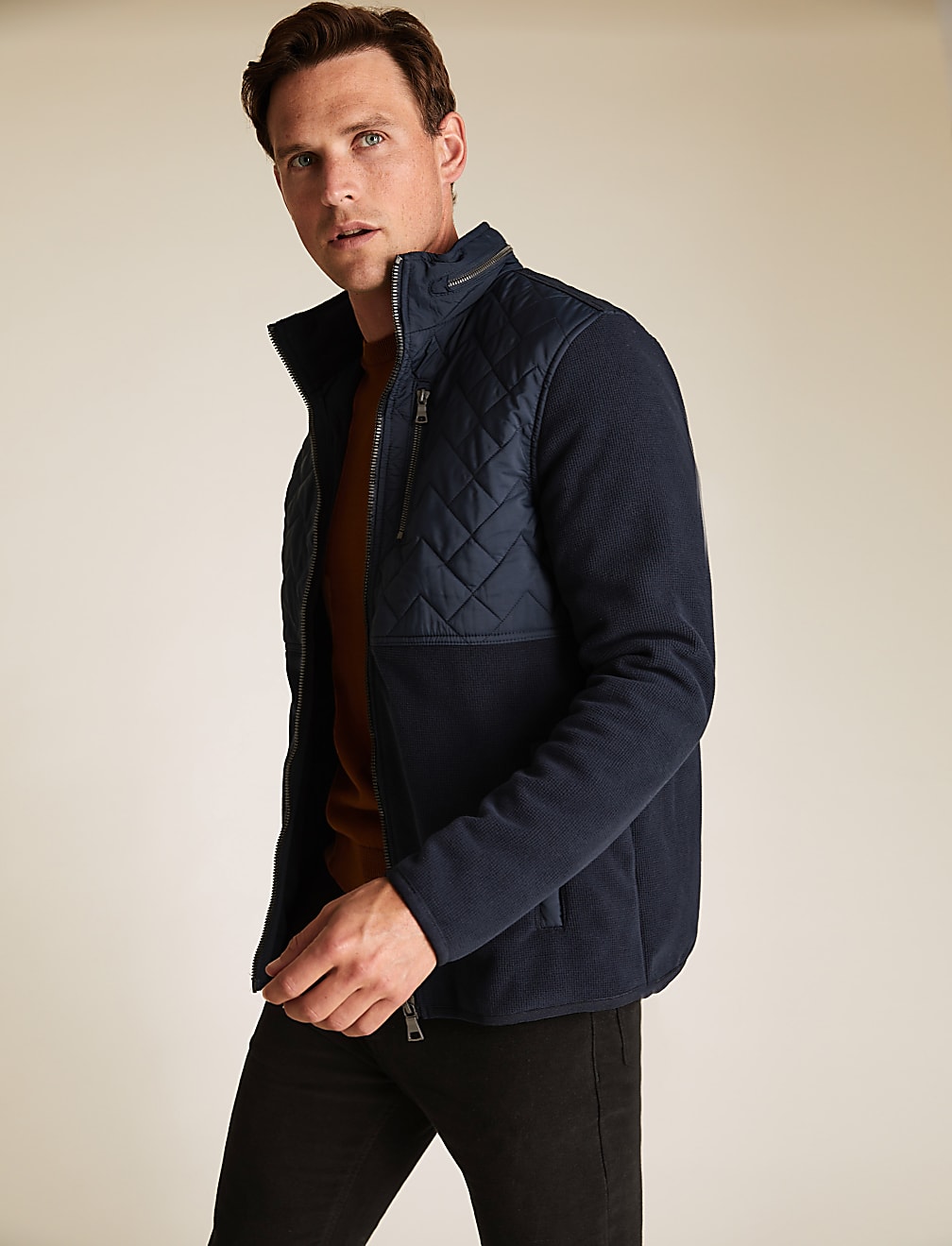 Waffle Zip Up Jacket