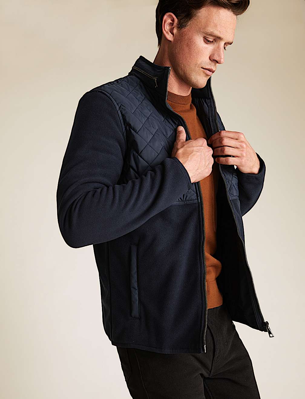 Waffle Zip Up Jacket