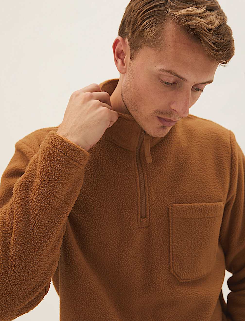 Recycled Half Zip Polar Fleece Top