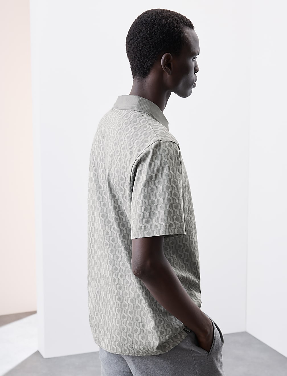 Pure Supima® Cotton Geometric Polo Shirt