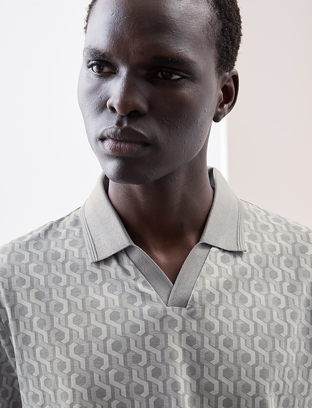 Pure Supima® Cotton Geometric Polo Shirt