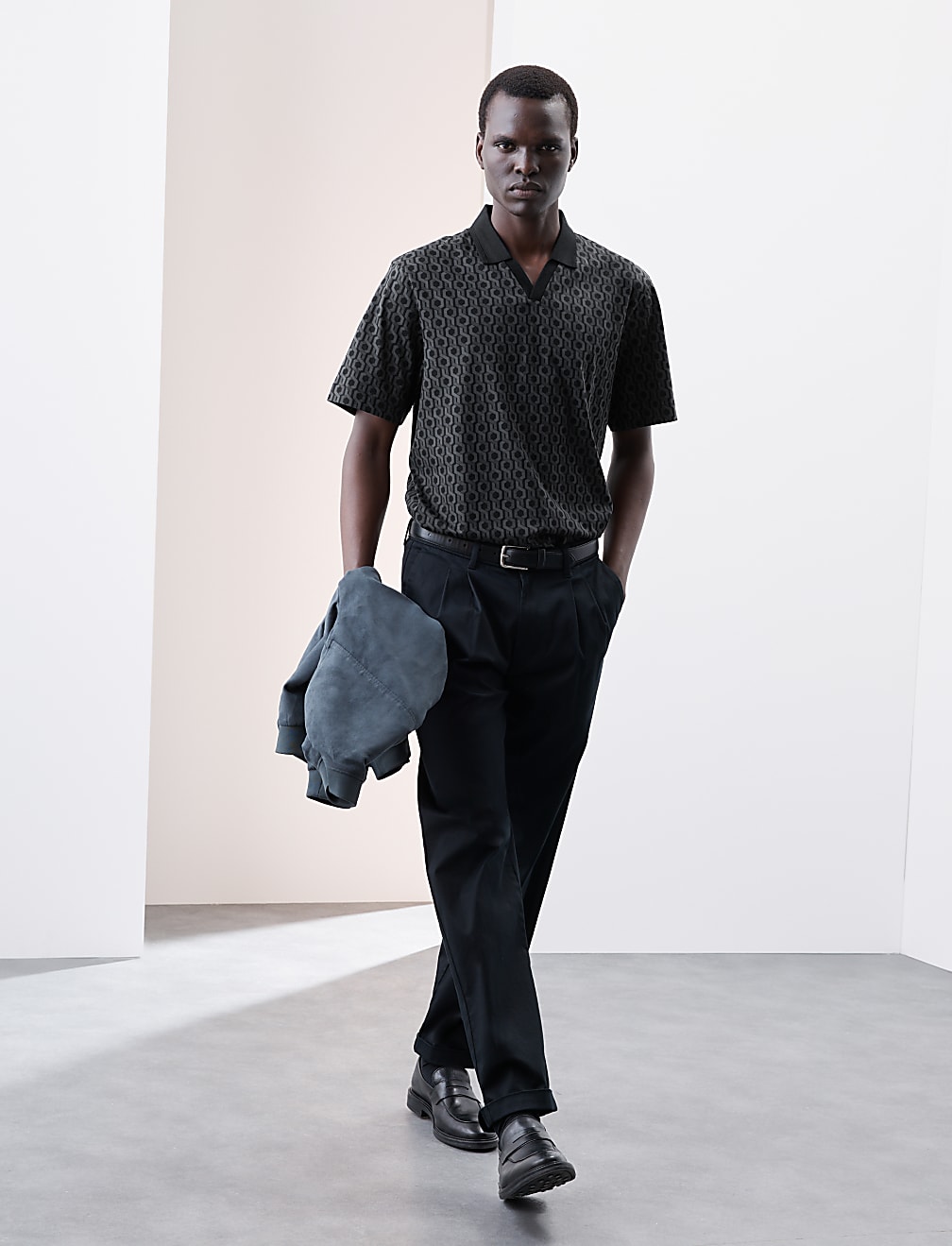 Pure Supima® Cotton Geometric Polo Shirt