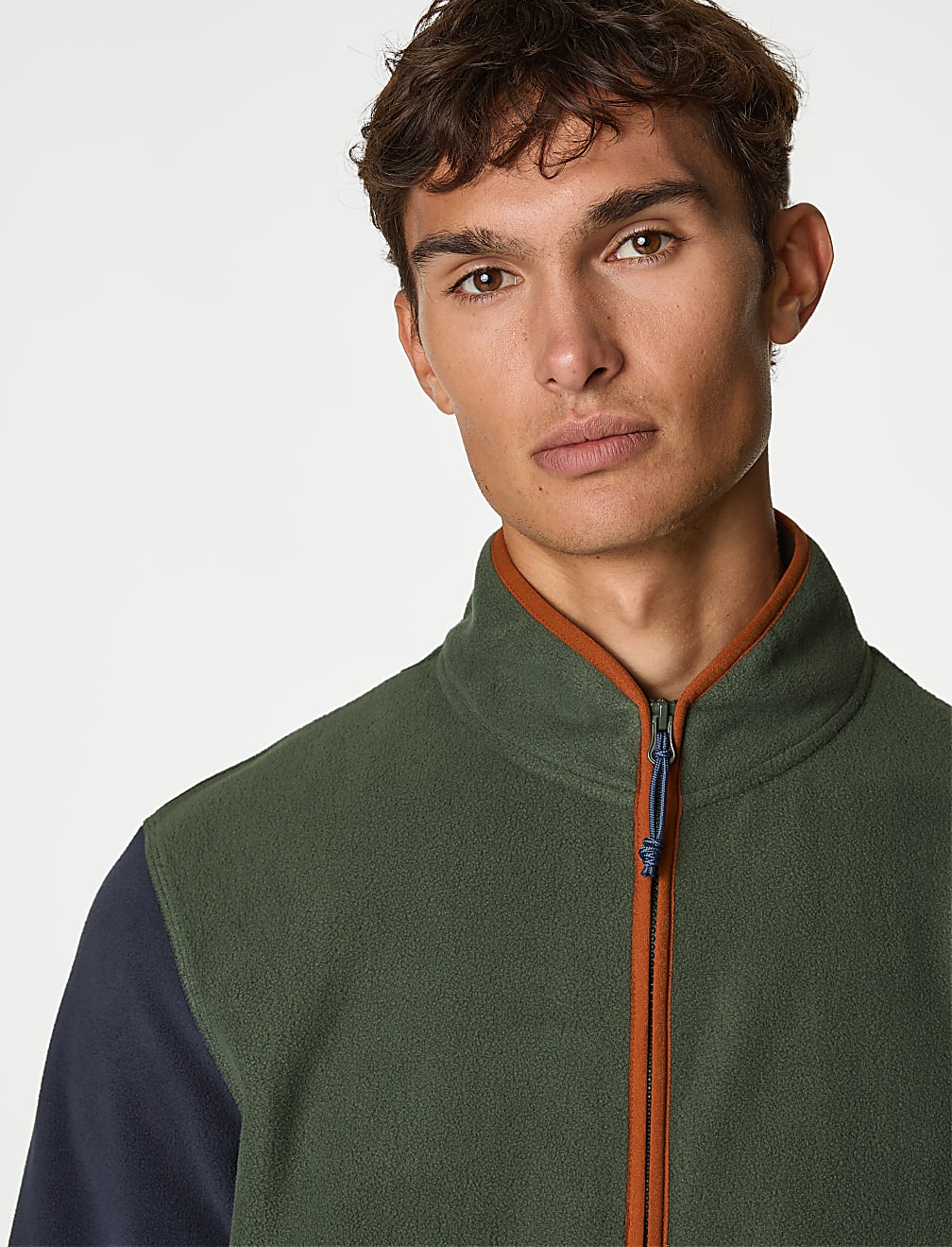 Half Zip Colour Block Micro Fleece