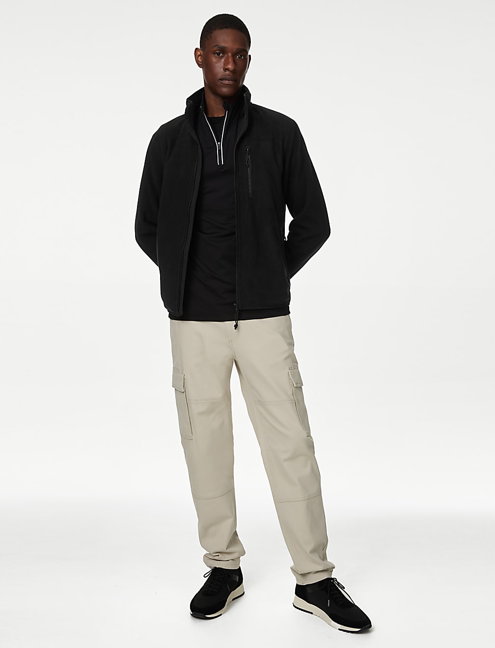 Zip Up Funnel Neck Micro Fleece