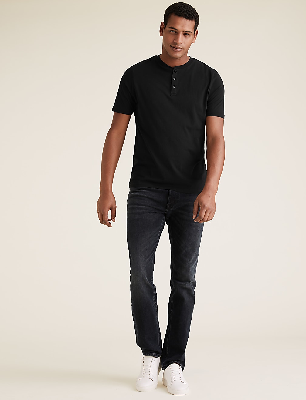2 Pack Pure Cotton Henley T-Shirts
