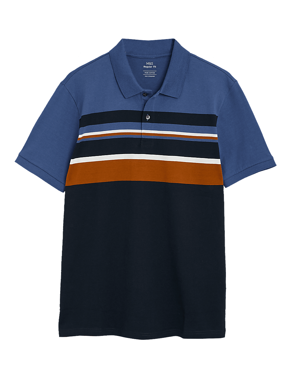 Pure Cotton Striped Polo Shirt
