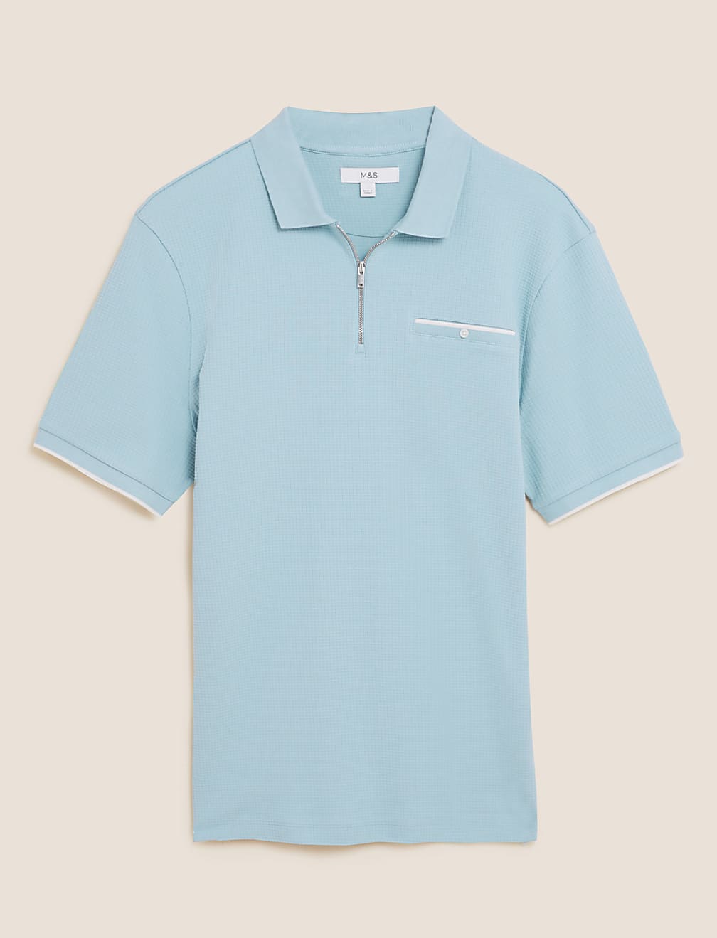 Premium Cotton Half Zip Polo Shirt