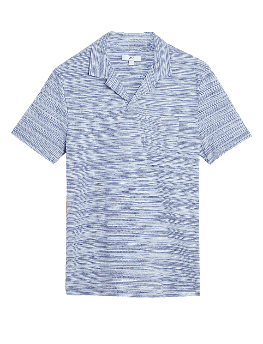 Cotton Rich Textured Revere Polo Shirt