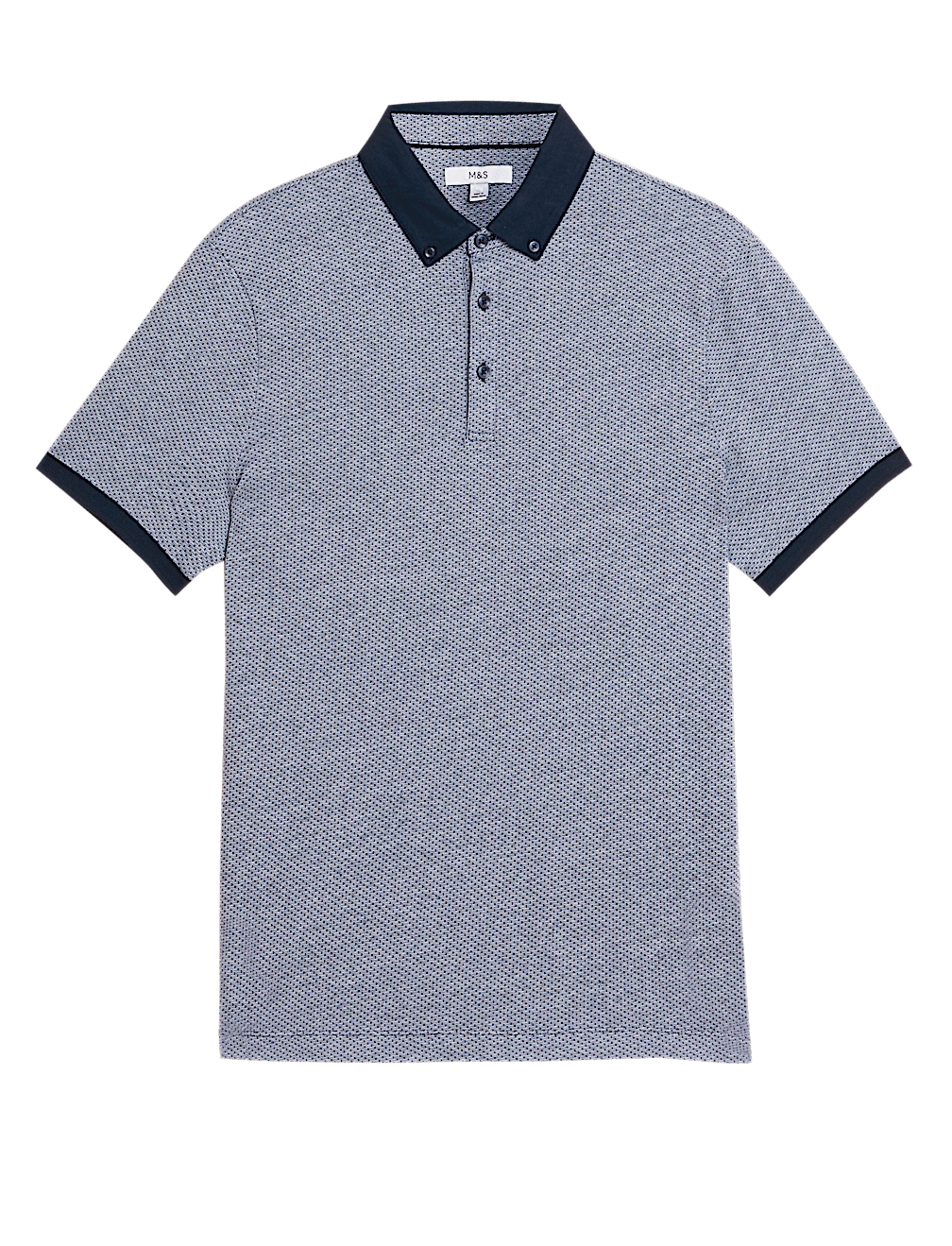 Pure Cotton Dot Print Polo Shirt