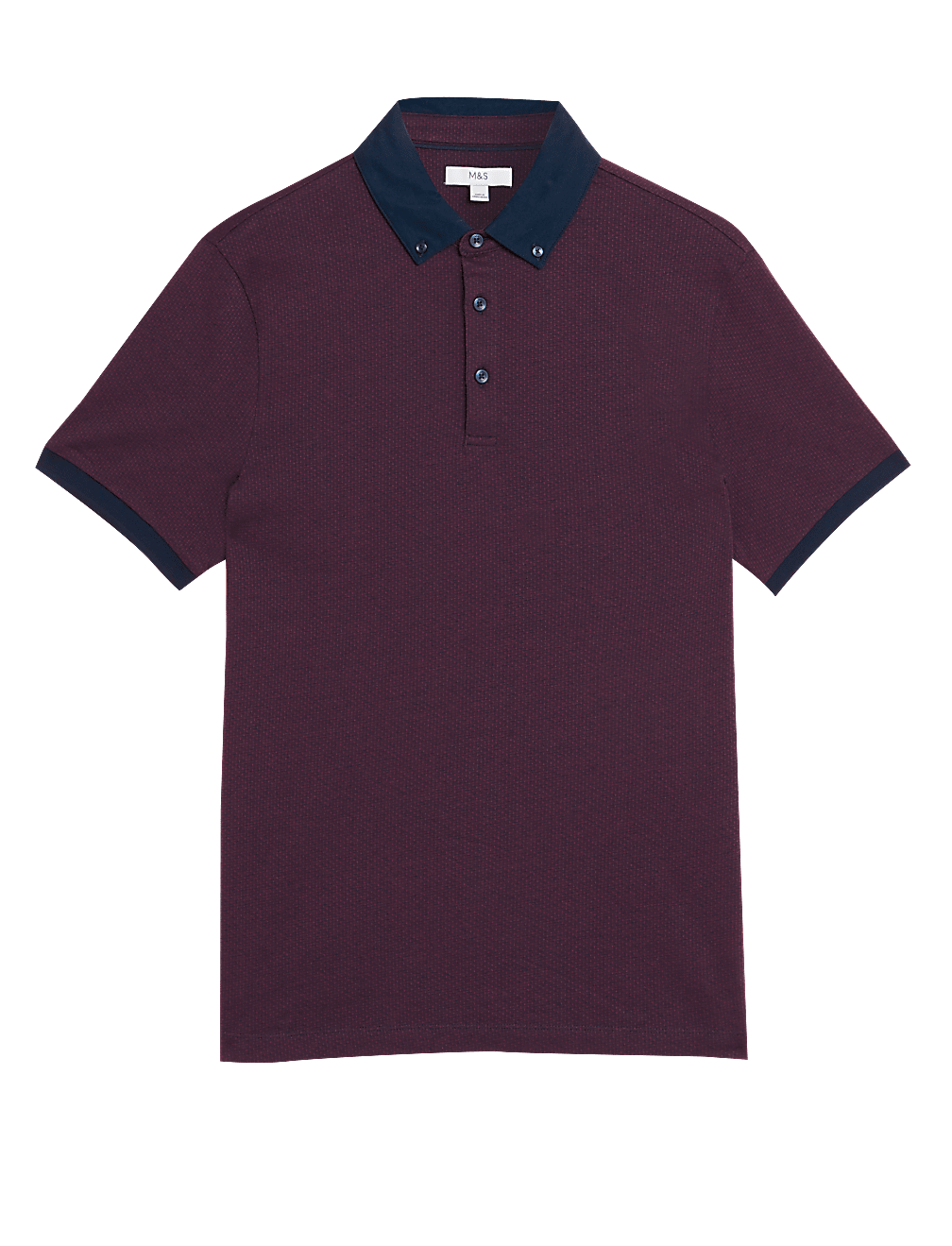 Pure Cotton Dot Print Polo Shirt