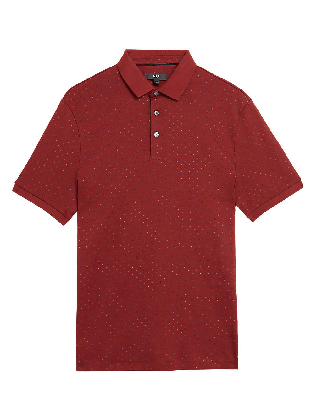 Pure Cotton Geo Print Polo Shirt