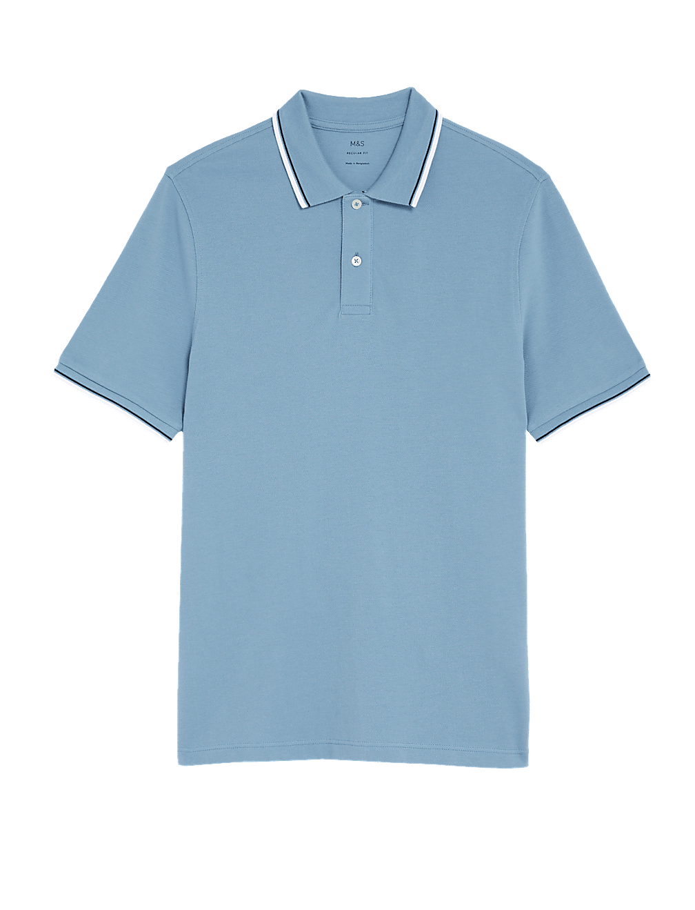 Pure Cotton Pique Tipped Polo Shirt