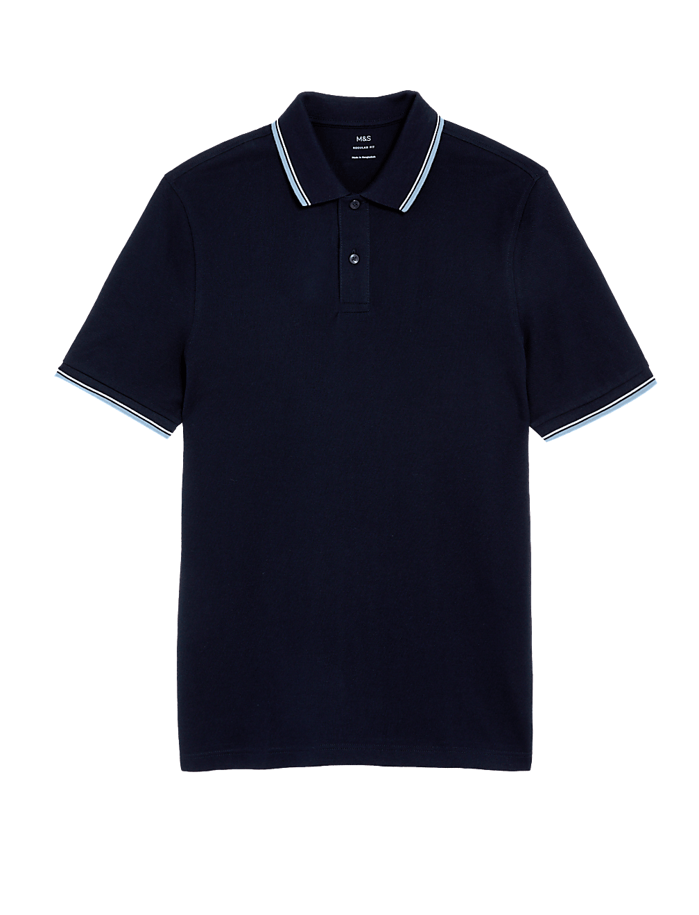 Pure Cotton Pique Tipped Polo Shirt