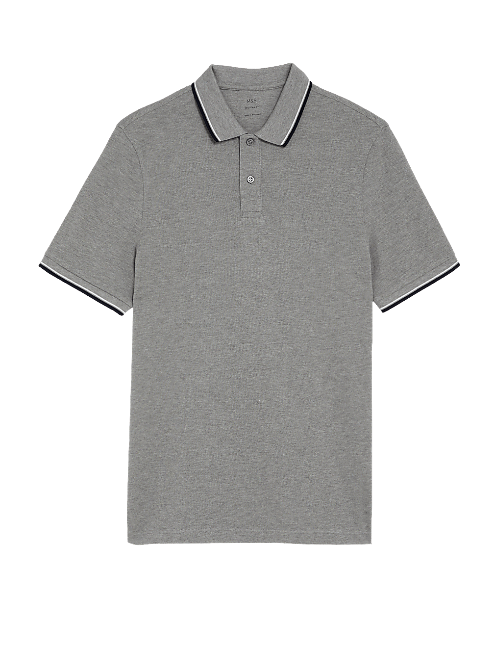 Pure Cotton Pique Tipped Polo Shirt
