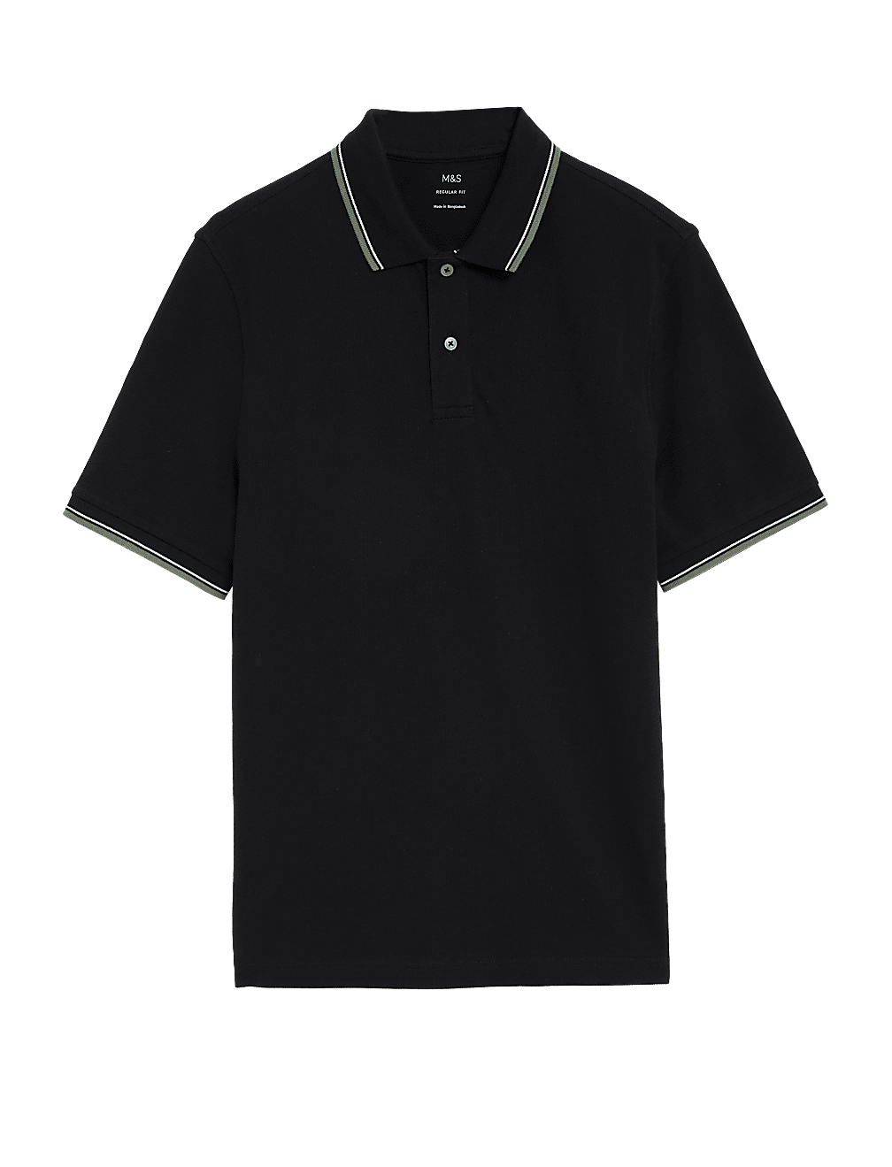 Pure Cotton Pique Tipped Polo Shirt