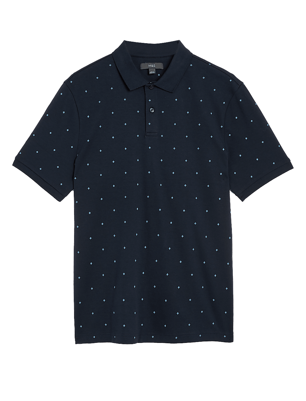 Pure Cotton Geometric Polo Shirt