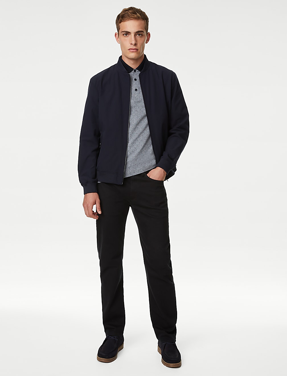 Pure Cotton Jacquard Polo Shirt