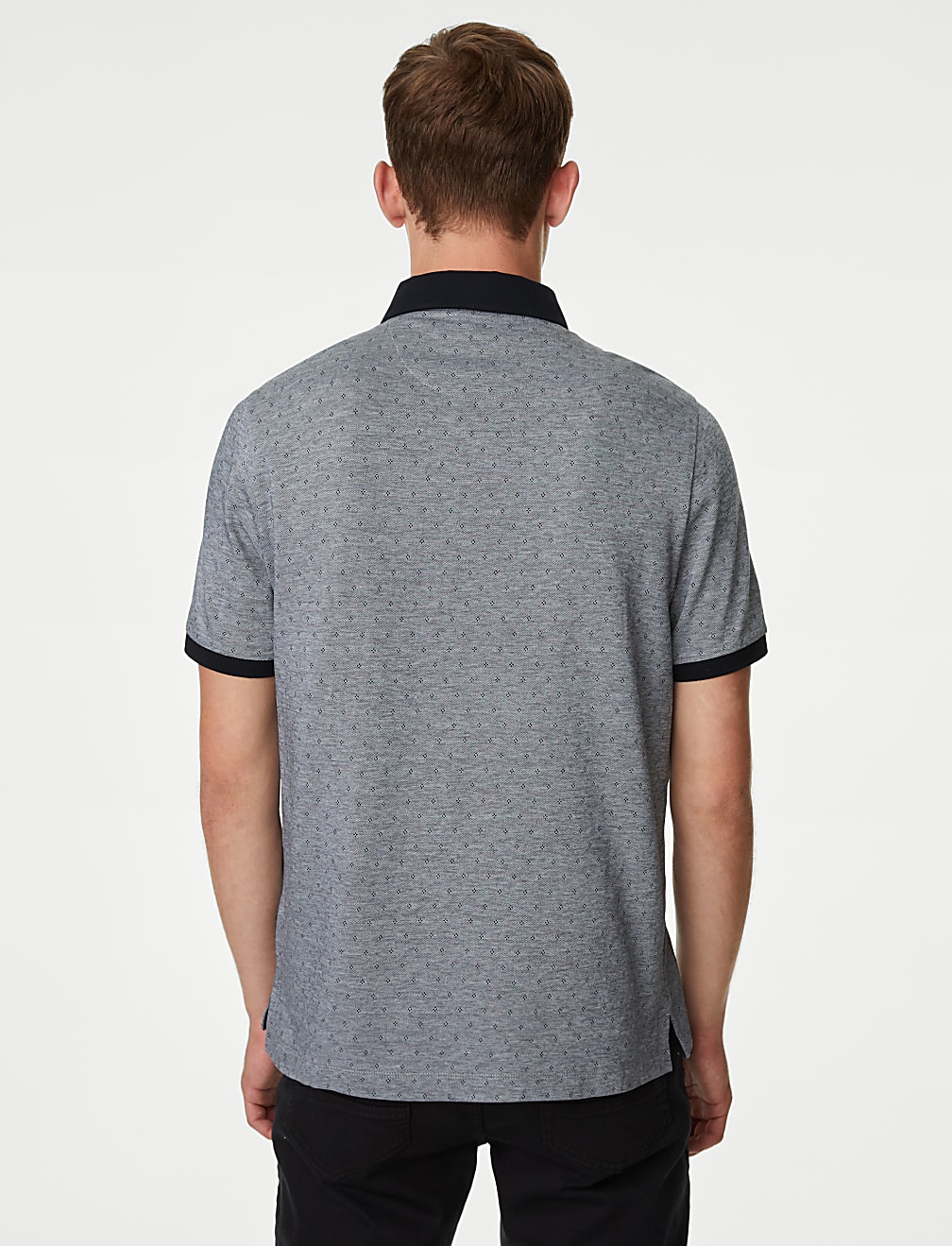 Pure Cotton Jacquard Polo Shirt