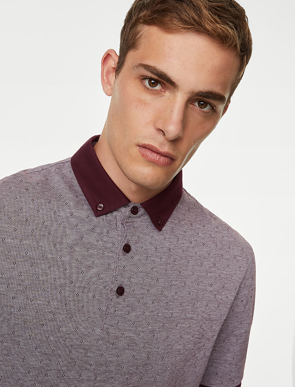 Pure Cotton Jacquard Polo Shirt