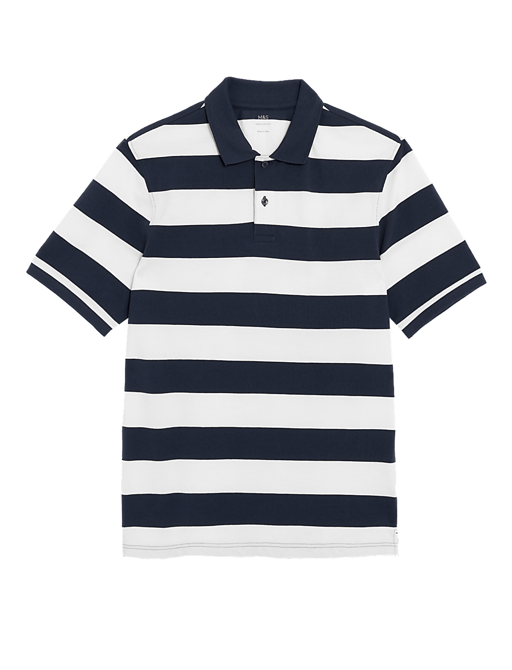 Pure Cotton Striped Polo Shirt