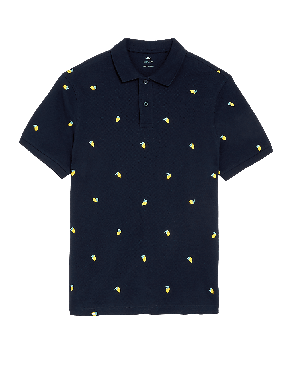 Pure Cotton Pique Embroidered Polo Shirt