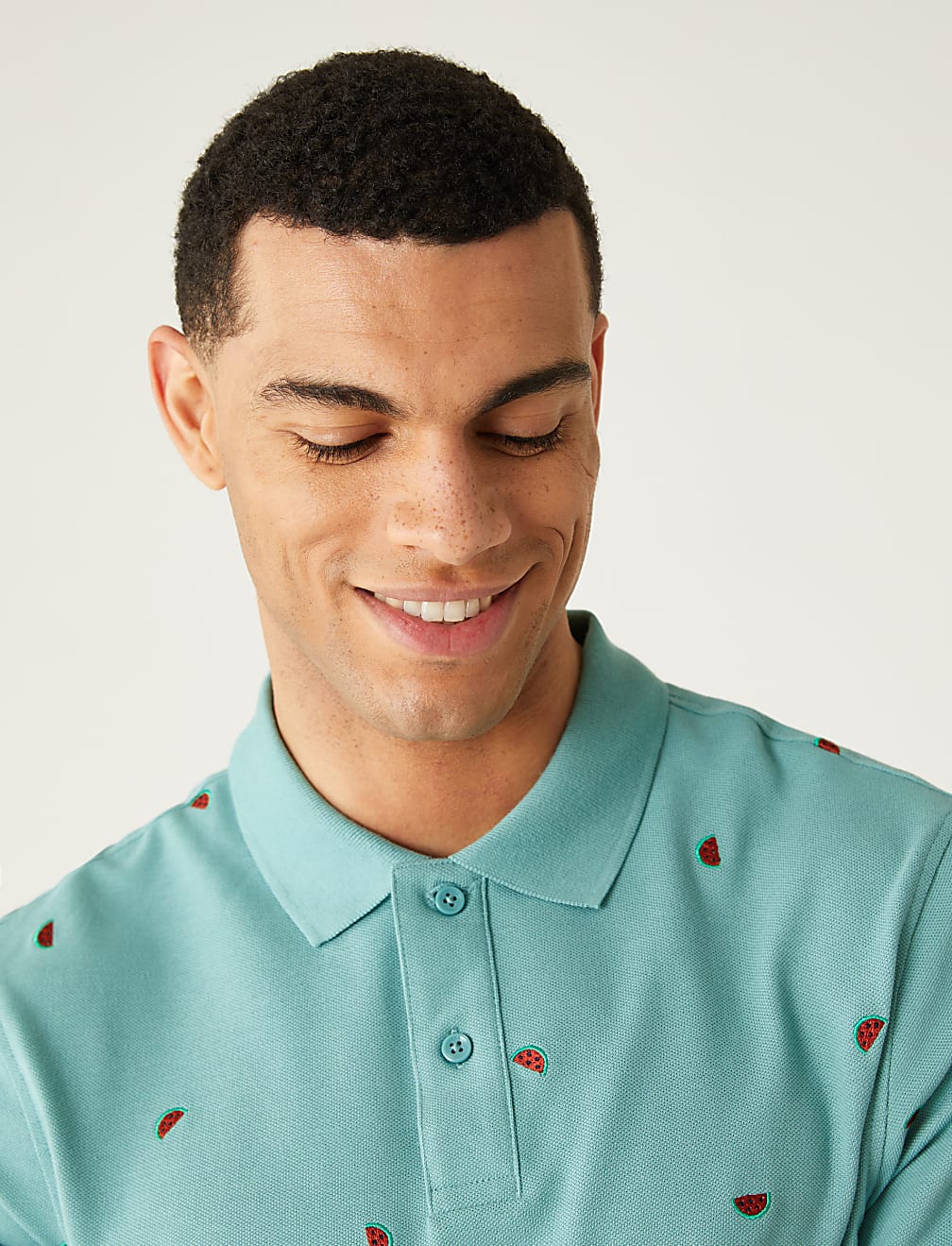 Pure Cotton Pique Embroidered Polo Shirt