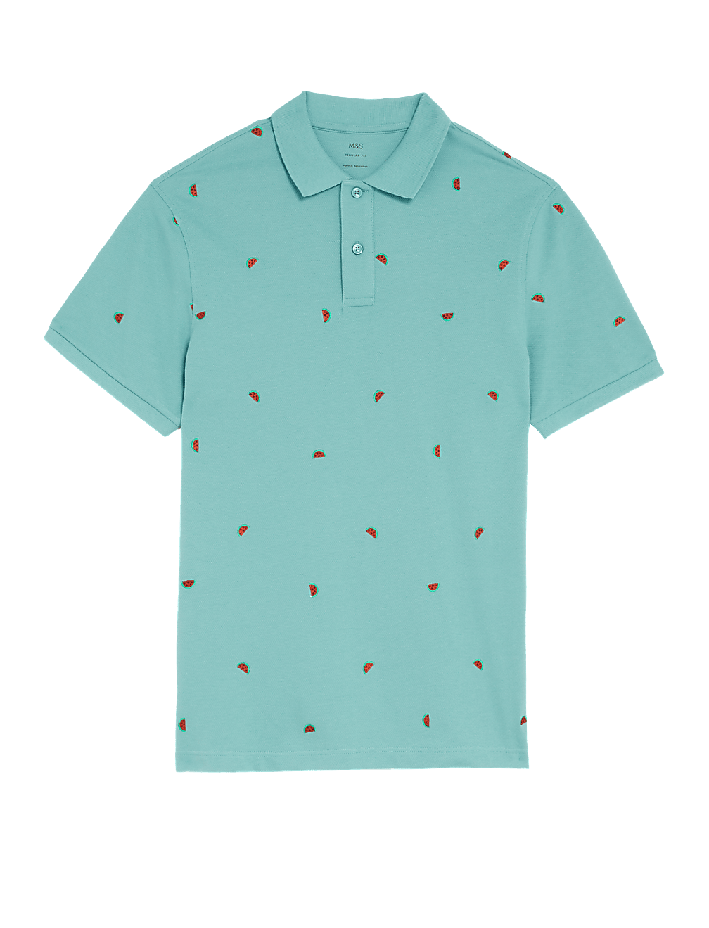 Pure Cotton Pique Embroidered Polo Shirt