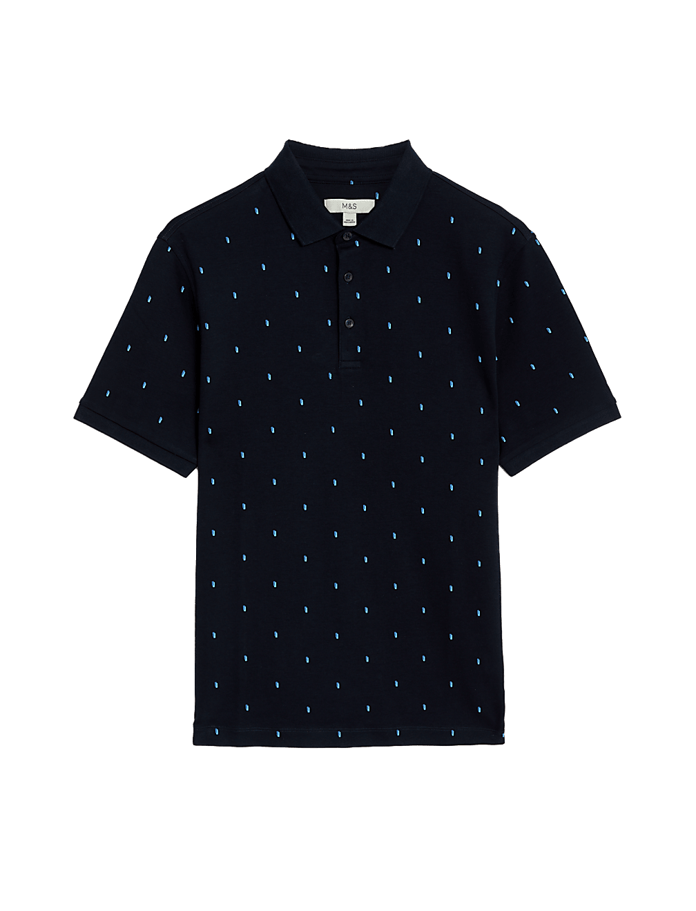 Pure Cotton Geometric Print Polo Shirt