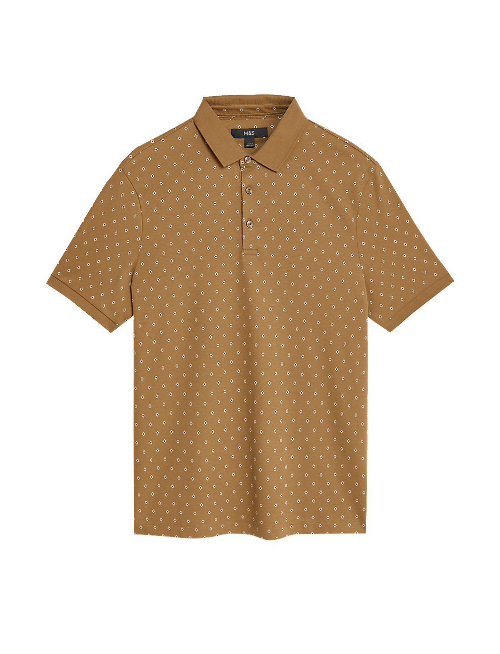 Pure Cotton Geometric Print Polo Shirt