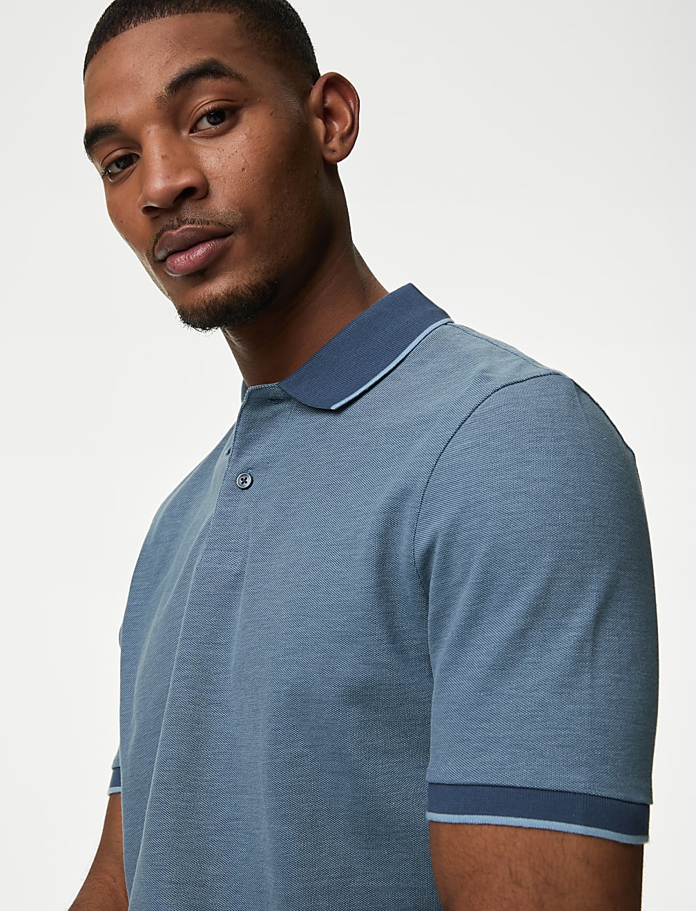 Pure Cotton Tipped Pique Shirt