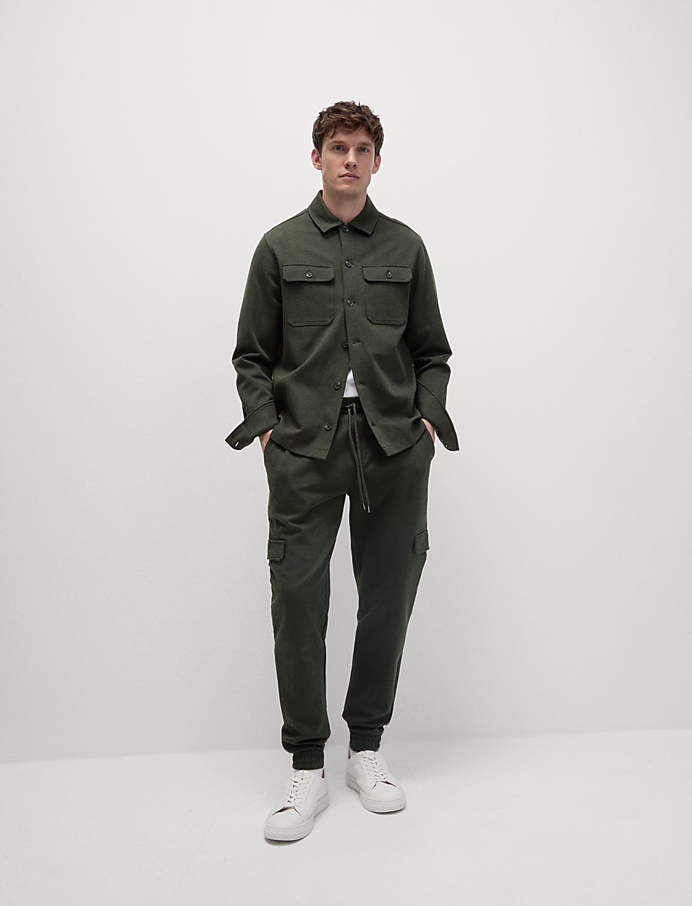 Cotton Rich Textured Cargo Joggers