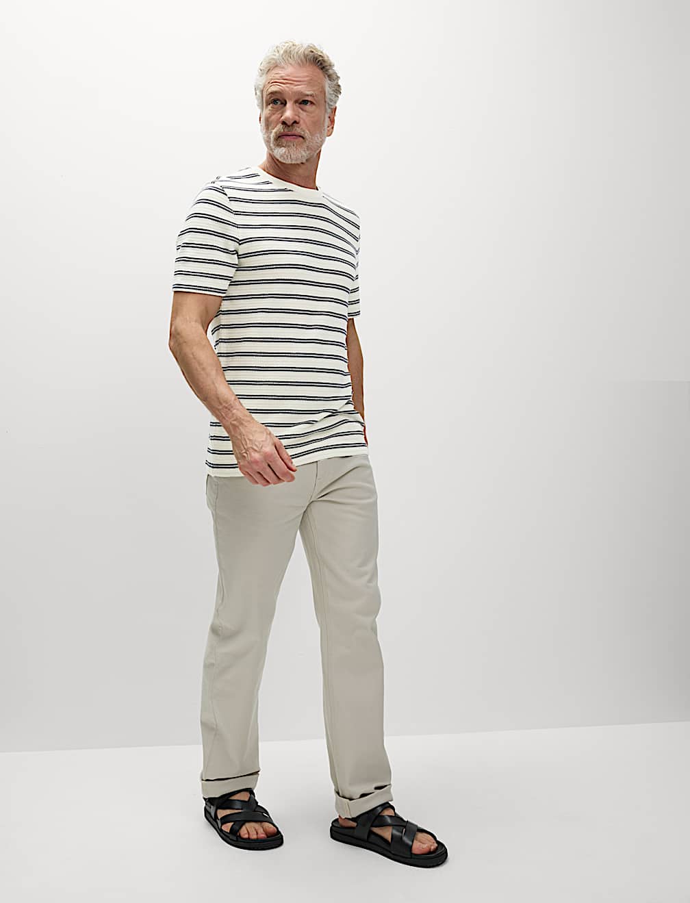 Cotton Rich Striped Textured T-Shirt
