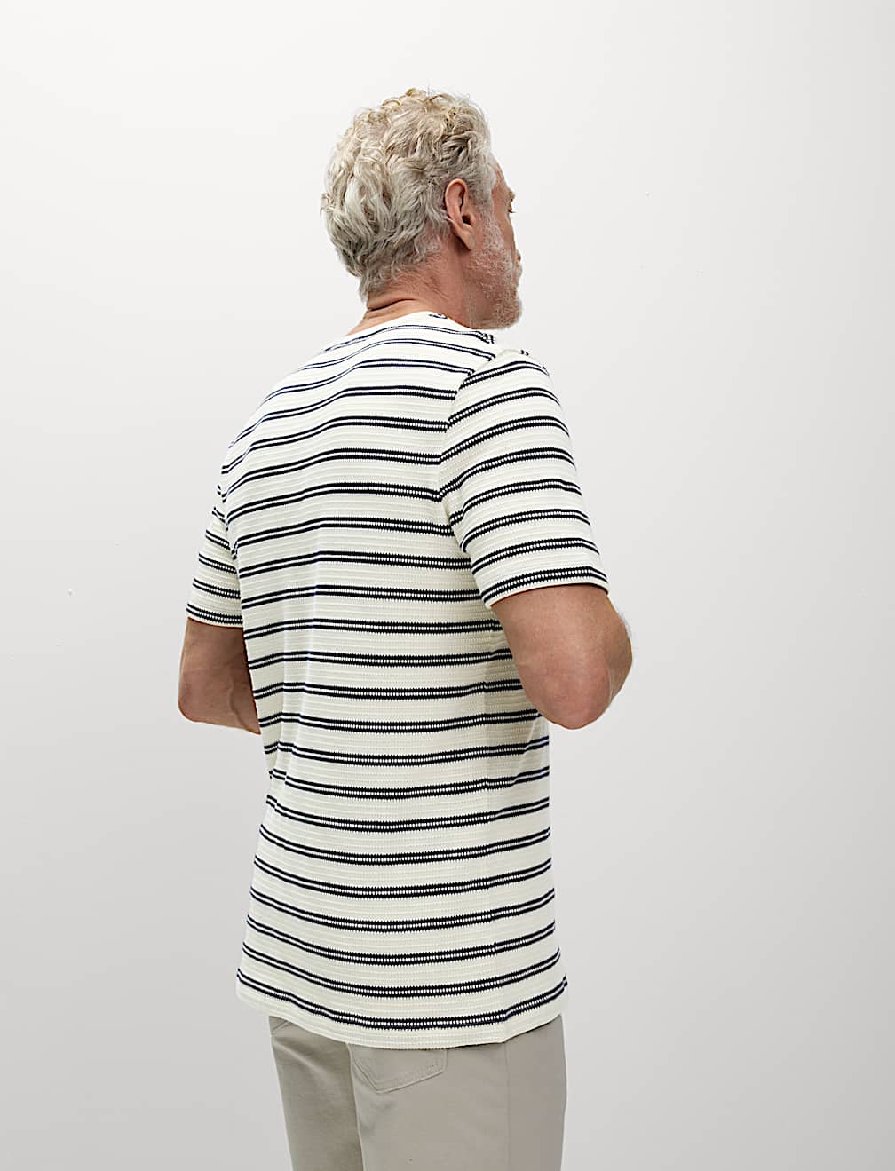 Cotton Rich Striped Textured T-Shirt