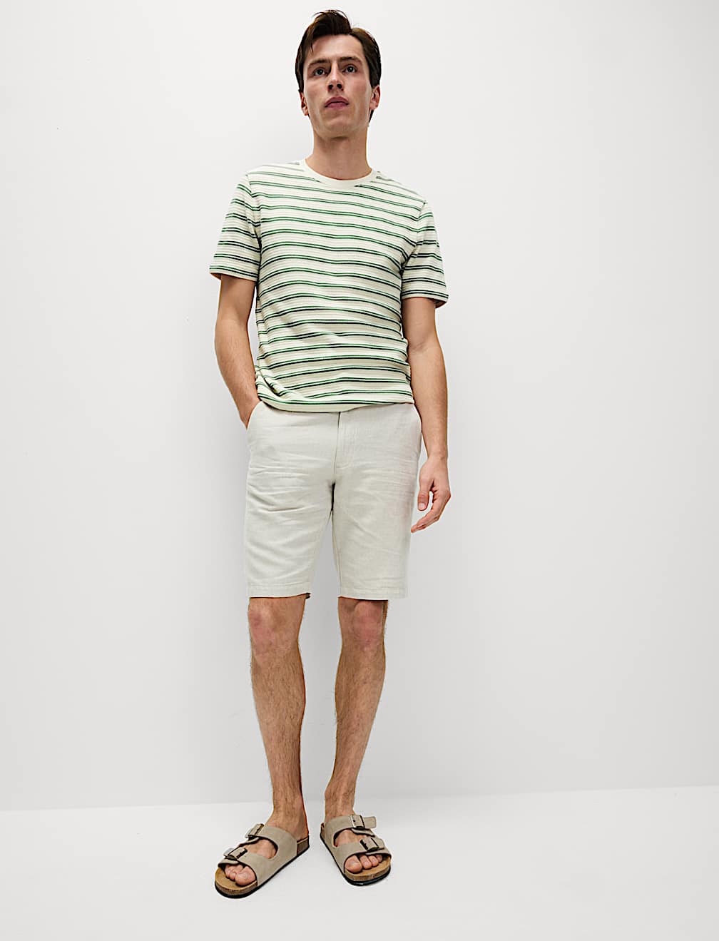 Cotton Rich Striped Textured T-Shirt