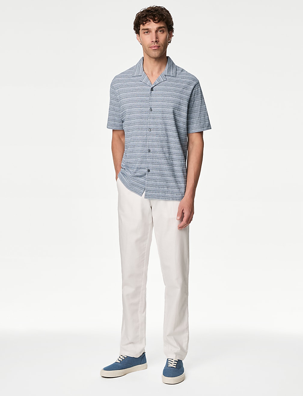 Cotton Rich Button Through Polo Shirt