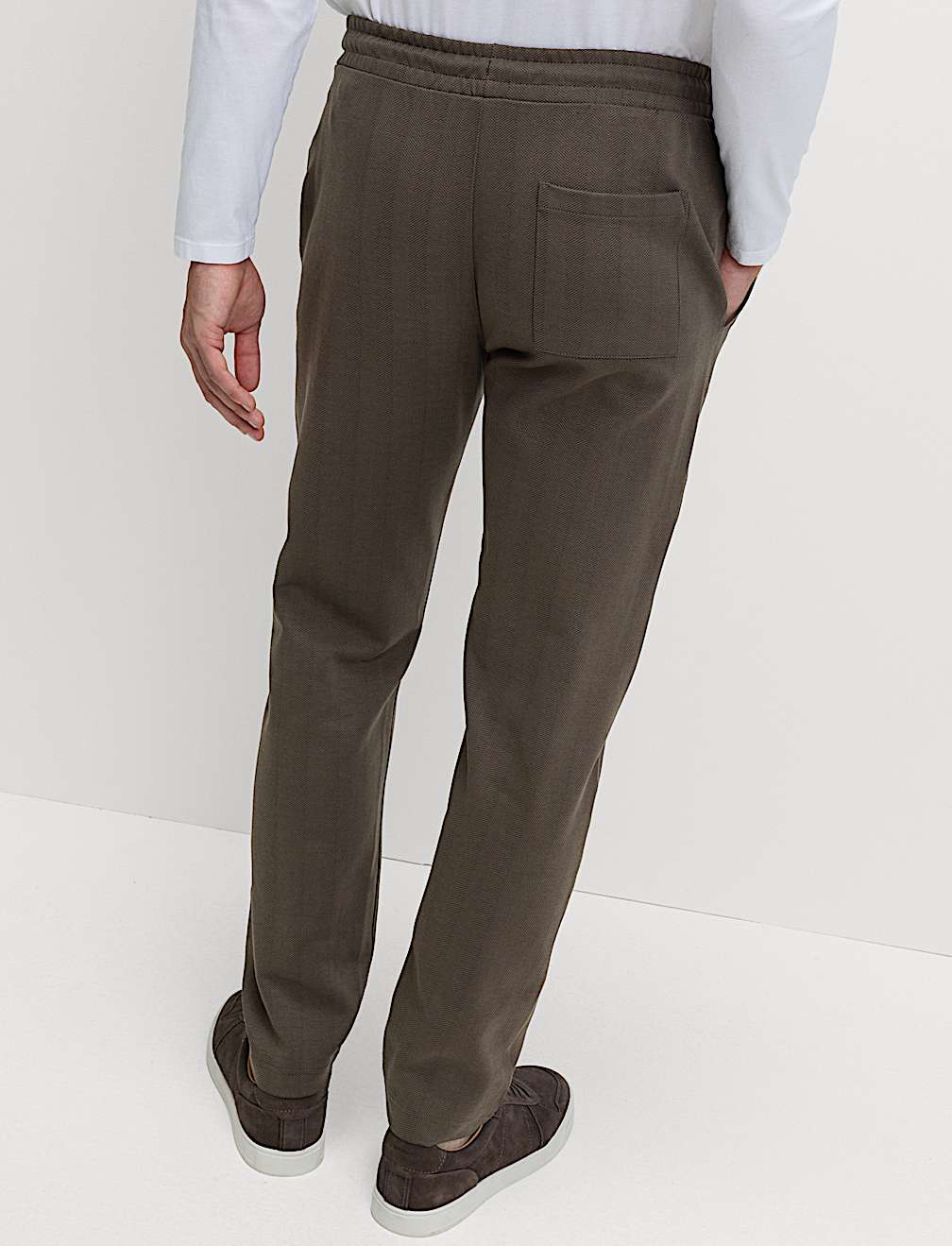 Cotton Rich Herringbone Joggers