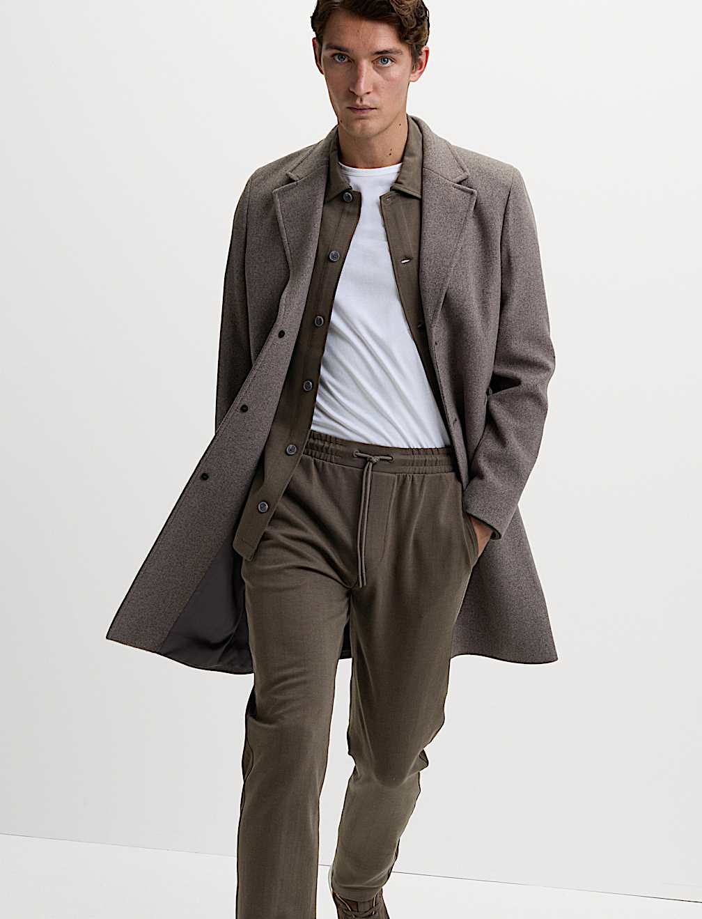 Cotton Rich Herringbone Joggers