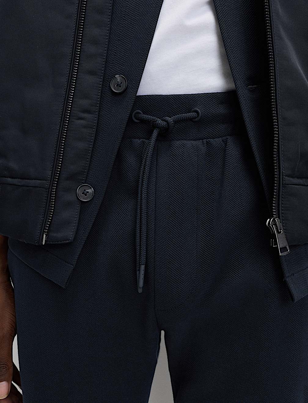 Cotton Rich Herringbone Joggers