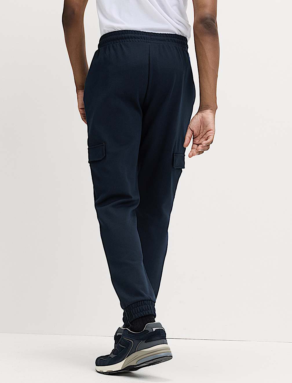 Regular Fit Herringbone Cargo Joggers