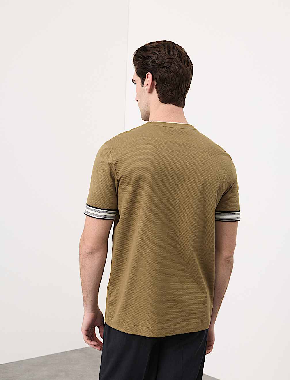 Pure Cotton Banded Cuff Popcorn T-shirt