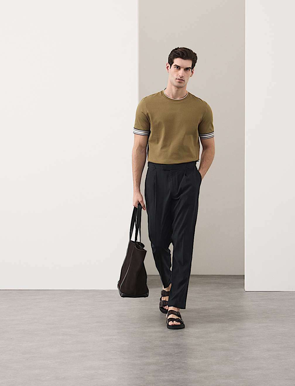 Pure Cotton Banded Cuff Popcorn T-shirt