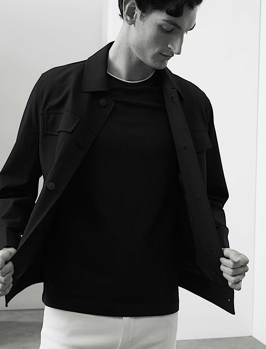 Pure Cotton Jacquard T-Shirt