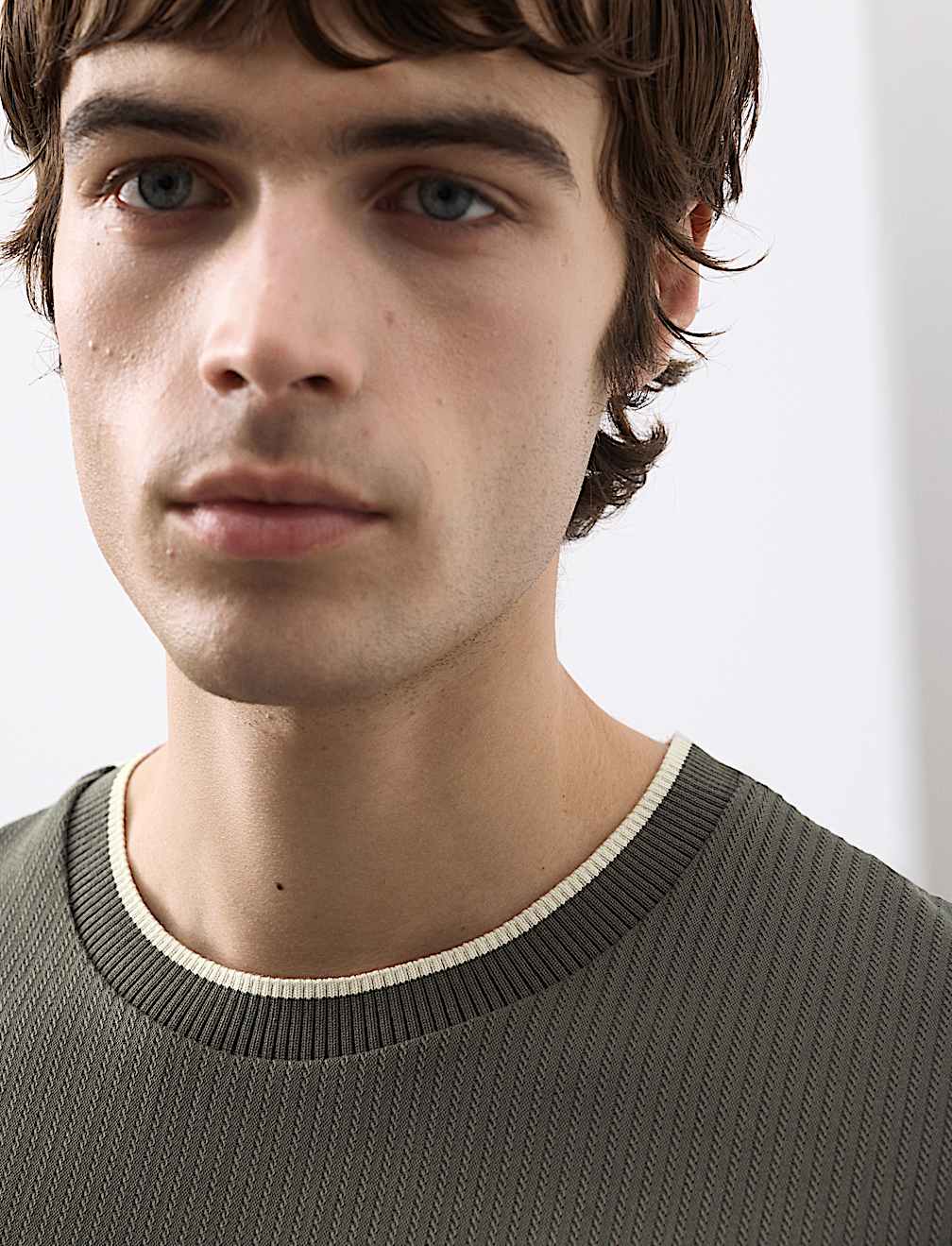 Pure Cotton Jacquard T-Shirt