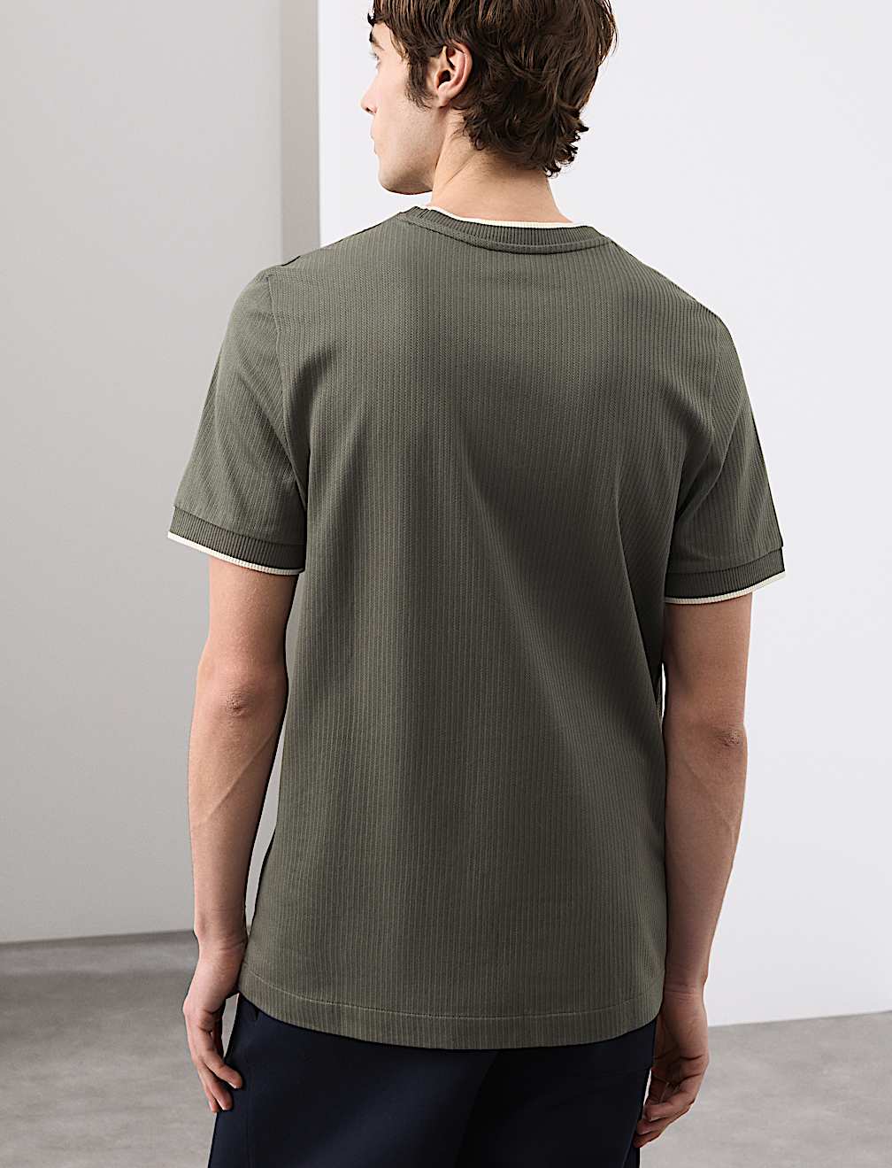 Pure Cotton Jacquard T-Shirt