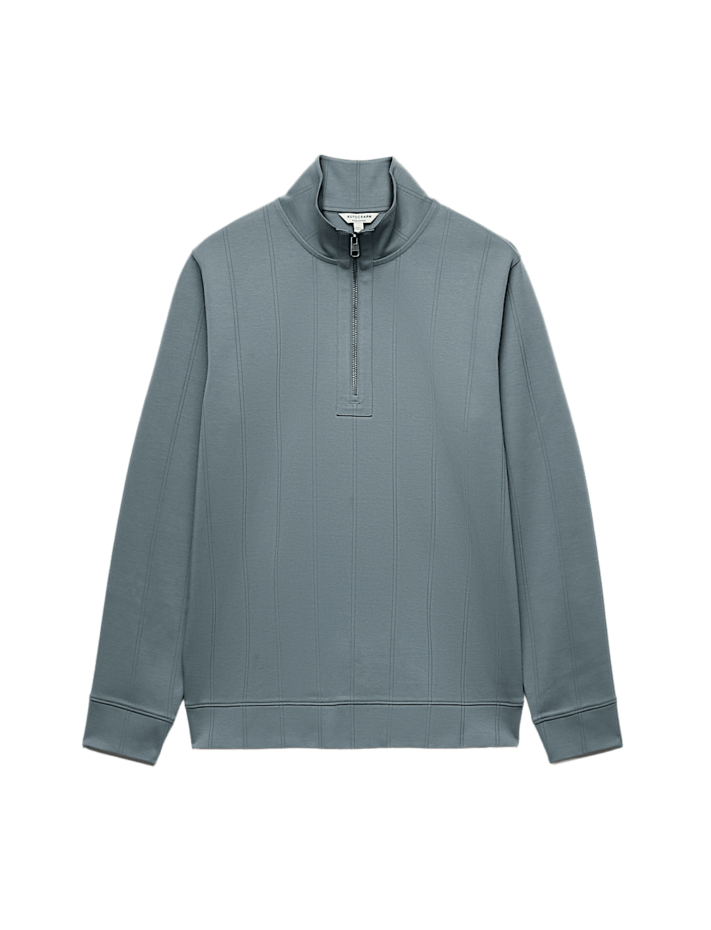 Pure Cotton Textured Striped Half Zip Jacket