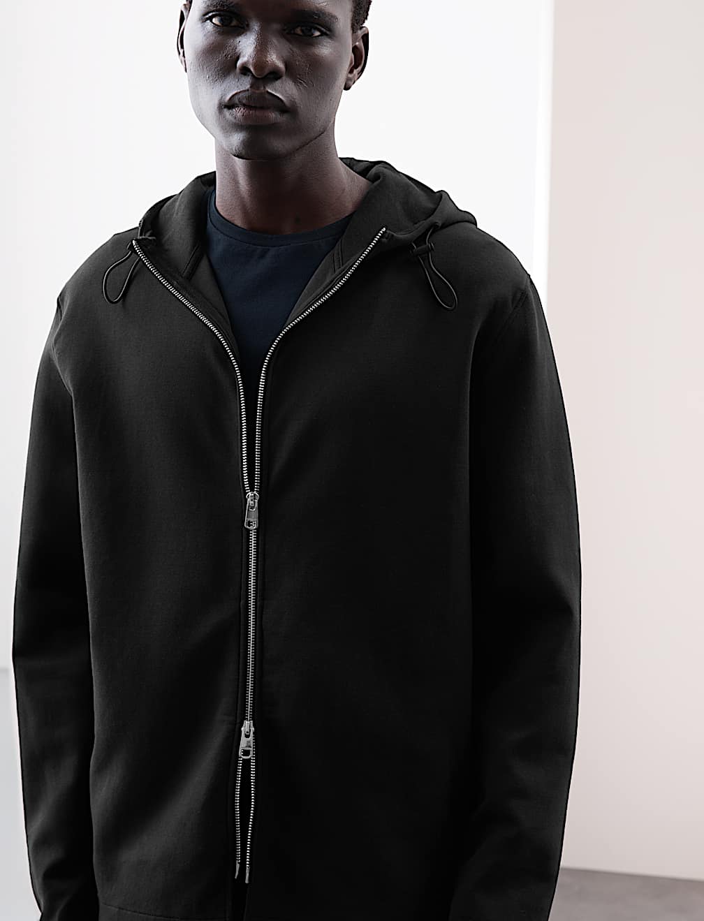 Cotton Rich Zip Up Hoodie