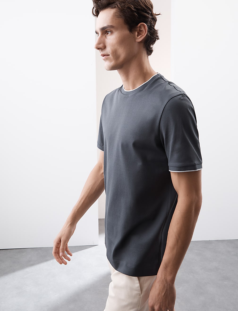 Pure Cotton Textured T-Shirt