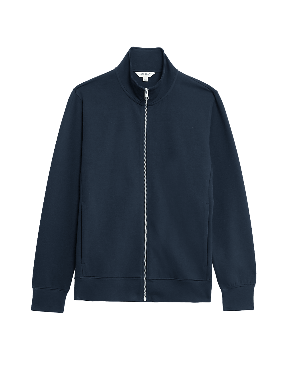 Cotton Rich Zip Up Funnel Neck Jacket